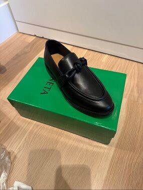 Bottega Veneta Black Leather Knot Detail Loafer